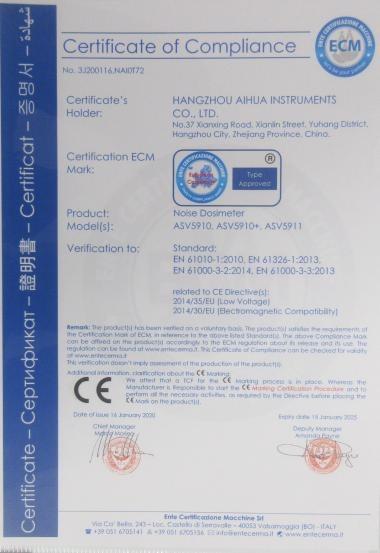 CE - Hangzhou Aihua Instruments Co., Ltd.