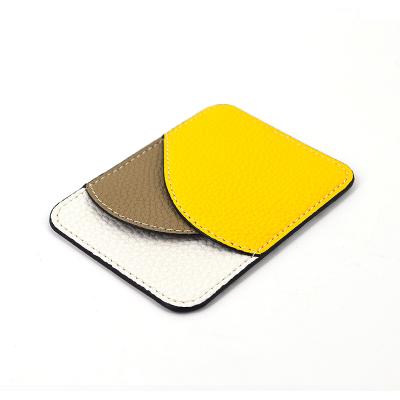 China RFID New Arrivals Simple Design 3M Leather Sticker On Phone Card Holder Case for sale