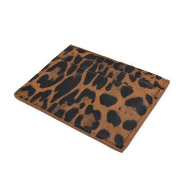 China Hot Sale Eco-Friendly/Convenient/Business/Lifestyle Leopard Print Leather Engraved Custom Flat PU Credit ID Card Holder Holder Or Embossed Logo Stamp business card pocket business card for sale