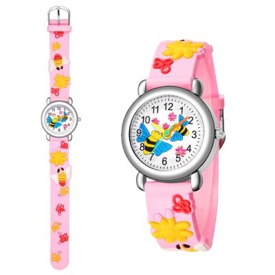 China Water Resistant 3d Embossed Color Belt Cute Face Band Quartz Watch Boy Plastic Student Watch Children Watch for sale