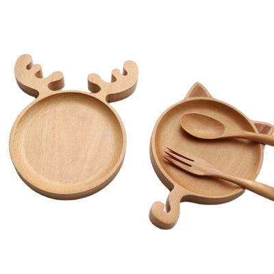 China Reusable Eco-friendly Casual Customized To Accept Cartoon Bamboo Suction Baby Dish With Spoon For Kids for sale