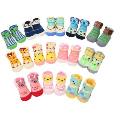 China OEM Sustainable High Quality Cartoon Design Animal Shoe Shape 3D Cute Baby Socks for sale