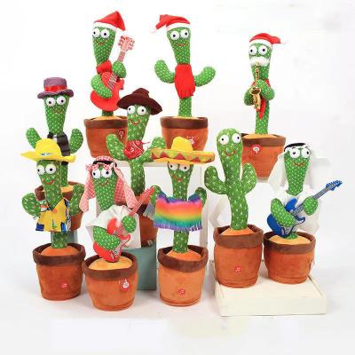 China Singing Factory Sell Amazon Hot Selling Electronic Dancing Singing Repeating Words Cactus Plush Toy for sale