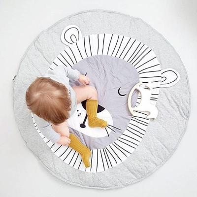 China Toy Super Good Educational Cute Lion Animals Round Cotton Play Gym Mat For Baby Playing And Sleeping for sale