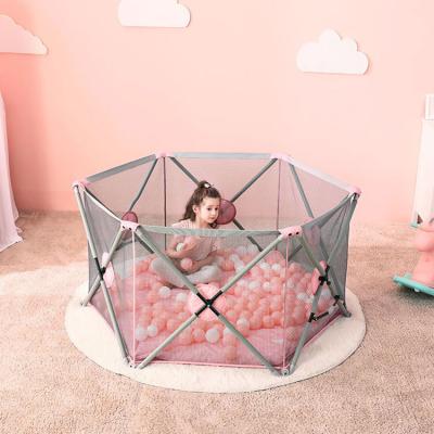 China Children Playing 2019 New Pink Children Play Yard Oxford Cloth Foldinge Safety Portable Baby Playpen for sale