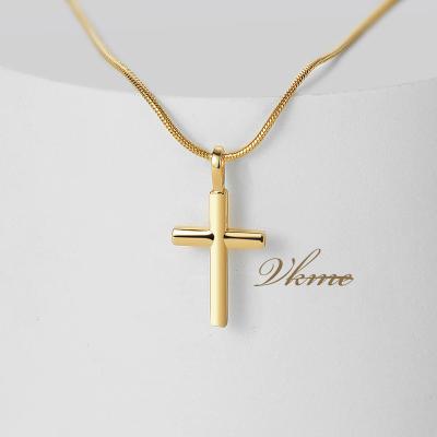 China Hiphop VKME Gold Plated Copper Pendant Necklace Classic Cross For Women Men Gifts Trendy Necklaces Accept Custom for sale