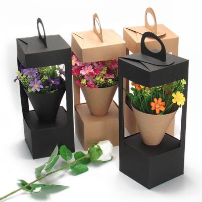 China Custom Size Accepted Kraft Paper Packaging Gift Box for Flowers Bouquet Arrangement for sale