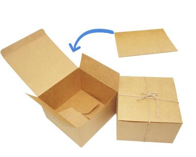 China Recycled Paper Kraft Cardboard Gift Boxes 6x6x4 Inch For Bakery Cupcake for sale