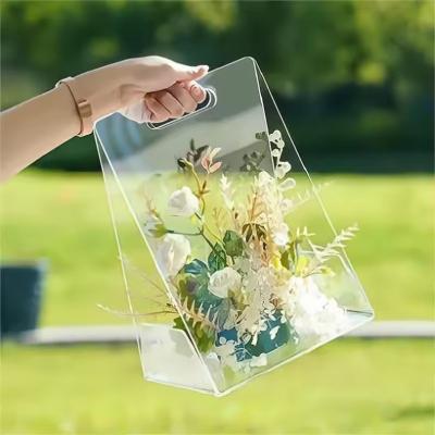 China Portable Clear PVC Pet Flower Gift Boxes For Graduation Bouquets Transparent Packaging for sale