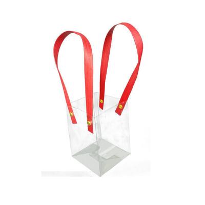 China Clear Simple PET PVC Transparent Box Tote Bag Plastic Packaging for sale