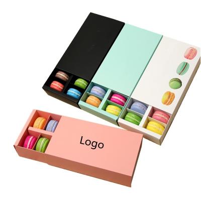 China Rectangle Foldable Paper Divider Inserts Box for 12 Macarons Luxury Macaron Gift Box for sale