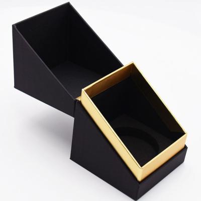 China Embossing Rigid Black Candle Boxes Jars With Lid UV Coating OEM for sale