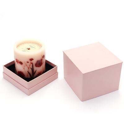 China Custom Luxury Rigiding Textured Paper Candle Gift Boxes with Lid Print Own Logo Direct for sale