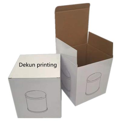 China Custom Order Scented White Candle Boxes Gift Packing Corrugated Board for sale