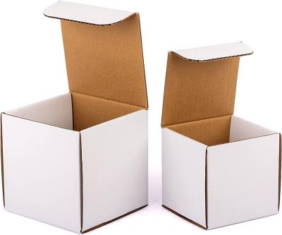 China 4x4x4 Custom Kraft Mailers White Indestructo Shipping Boxes For Small Business for sale