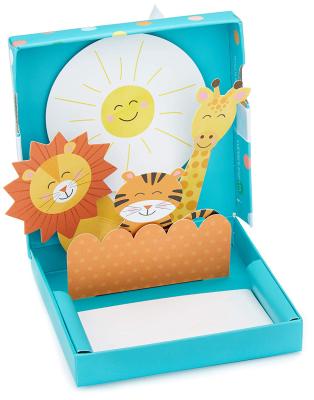 China Recycled Materials Welcome Baby Pop-up Box Freshman Gift Box 3D Cardboard Origin Box for sale