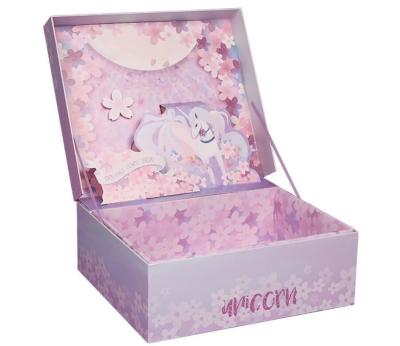 China 3D Unicorn Crafting Subscription Art Paper Gift Box For Wedding Favor Baby Birthday for sale