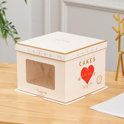 China Delicate Design Rectangle Cardboard Wedding Cake Packaging Box With Glossy Matt Lamination for sale