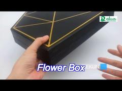 recyclable paper everlasting rose gift box packaging pentagon gold black