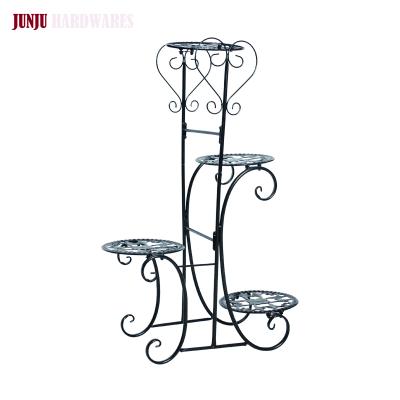 China Suitable for home decoration unique products customized hot sale folding factory flower pot rack black tinplate for sale