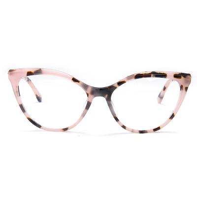 China Wholesale Fashionable Optical Frame Women Light Up Cat Eye Acetate Frame Optical Glasses Lenses for sale