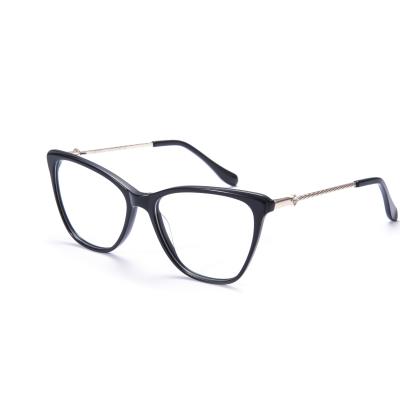 China 2020 Custom Optical Frame Fashion Square Acetate Trendy Metal Blocking Glasses For Women for sale