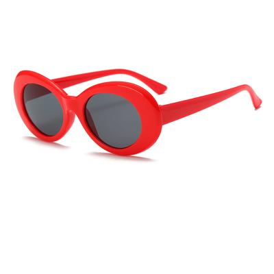 China Fashion Sunglasses 2021 Fashion Vintage Frame Red Oval Shape Acetate Trendy Sunglasses For Women for sale