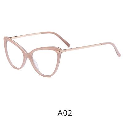 China Manufacturer Anti Radiation Acetate Cat Eye Glasses Eyeglasses Frame Unisex Fashion Optical Frames for sale