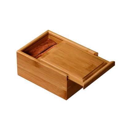 China Recyclable Wholesale Wooden Slide Top Boxes Bamboo Card Storage Box for sale