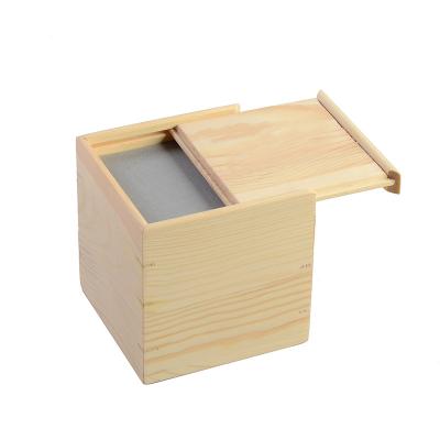 China Handmade Pine Box Slide Lid Gift Set Box Cosmetics Packaging Box for sale