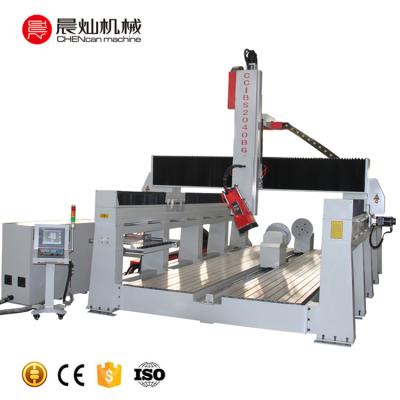 China Building Material Stores Foam EPS Sculpture Statues Milling CNC Machine With Swing Head Rotary Spindle for sale