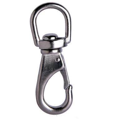 China Swivel Eye Stainless Steel SS304/316 Rigid Eye Spring Hook 2# Snap Hook 6mm Manufacturer for sale