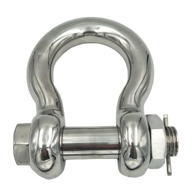 China Heavy Industry Size Strength And Polished 304/316 U.S. Type B Stainless Steel G2130 Shackle With Oversized Chain Nut And Bonding Pin Shackle for sale