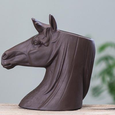 China Beautiful Modern Ceramic Horse Head Flower Pot Plant Container Succulent Decoration For Home Office Garden for sale