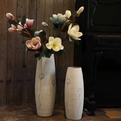 China Modern Simple Modern Indoor Ceramic Decorative Pots for Indoor Home Plants Live Large Floor Vases for sale