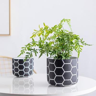 China Europe style cement flower pot modern simple succulent planter indoor garden decoration table flower pots for sale