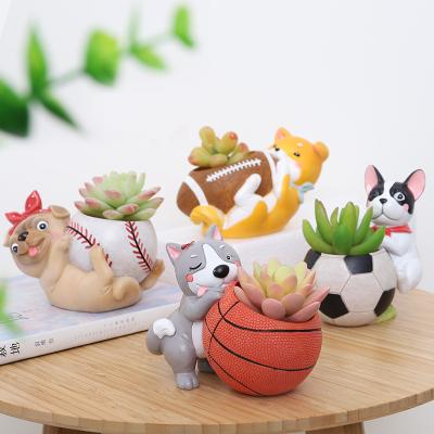 China Resin Nordic modern simple funny vase cartoon dog creative supply for wine cabinet dining room table craft decorations for sale