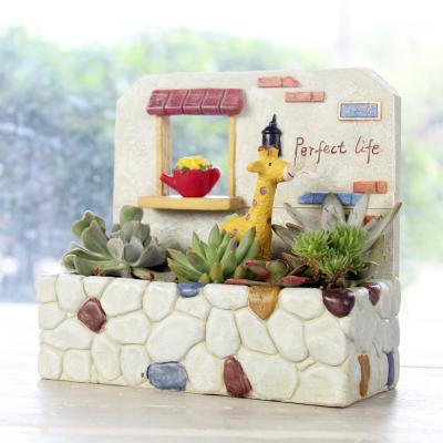 China Modern Creative The Bar Resin Flower Pot Plant Container Succulent Decoration For Home Office Garden for sale