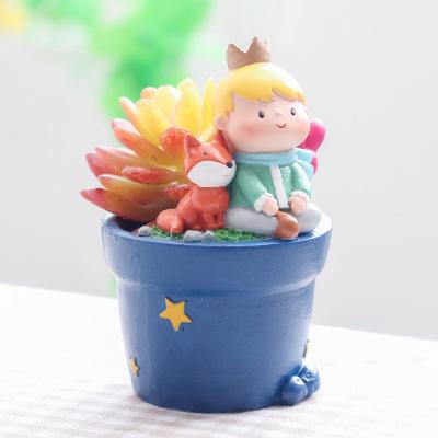 China Modern Creative The Small Prince Flower Pot Resin Plant Container Decoration For Home Office Garden for sale