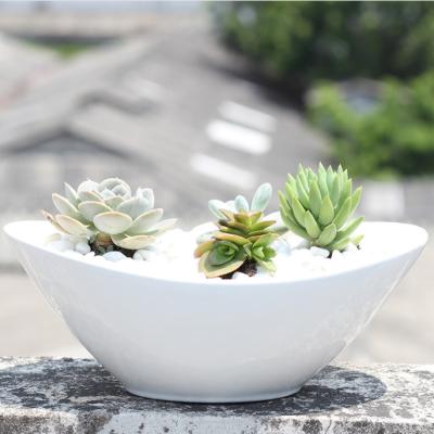 China Modern White Ceramic Home Accessories Art Design Flower Pot Flower Vase Decor Flowerpot for sale