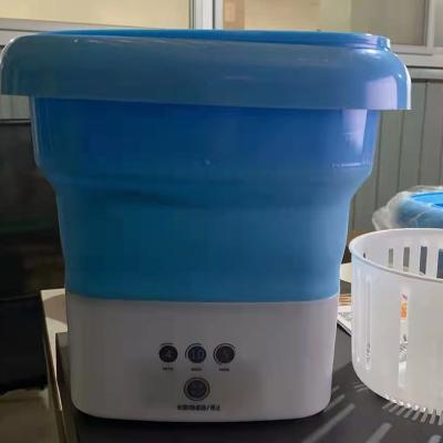 China Small Home Type Full Mini Portable Semi-automatic Wash Bucket Underwear Jars Baby Clothes Folding Washing Machine for sale