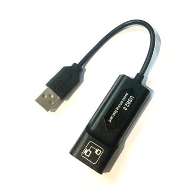 China LAPTOP USB2.0 LAN Card Ethernet 10Mbps/100Mbps USB to LAN Without CD 8152 Chipset Black for sale