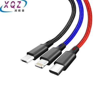 China Computer Phone Cable For IOS Micro Type-C Wholesale Mobile Phone Usb Cable Fast Charging Magnetic On Stock 3 In 1 1 Iphone Red for sale