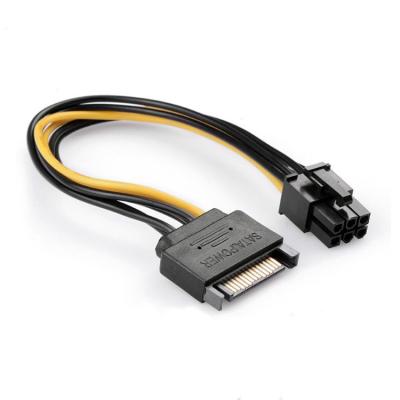 China COMPUTER 6Pin to 15Pin Cable SATA PCI-E Express Graphics Converter Adapter for CPU Motherboard for sale