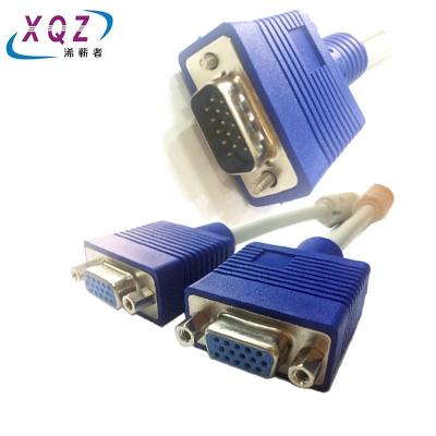 China COMPUTER VGA Splitter Cable Y Cable VGA Male To Female 2 Display In Same Time 3+6 Pure Copper With Nut for sale