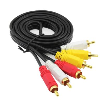 China DVD Player 10m 3RCA To 3RCA TV Cable 3 Through 3 Heads Red Yellow White Cable for sale