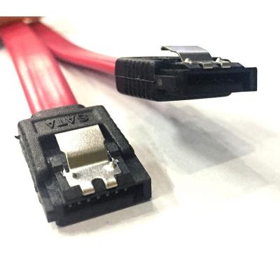 China Data Transmission 1M SATA Data Cable With Clip Locking SATA Cable Straight Red for sale