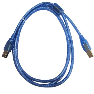 China 5M COMPUTER USB2.0 A/B Printer Cable Dual USB Standard Transparent Blue Pure Copper Shield for sale