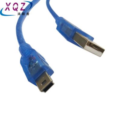 China Camera 1.5M USB to miniUSB V3 USB cable to T shape USB2.0 cable compatiable with GPS/MP3/MP4 data and charging pure copper blue for sale