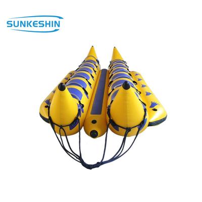 China 550cm PVC Inflatable 14seats Banana Boat Toy Towable Boat Drifting Boat for sale